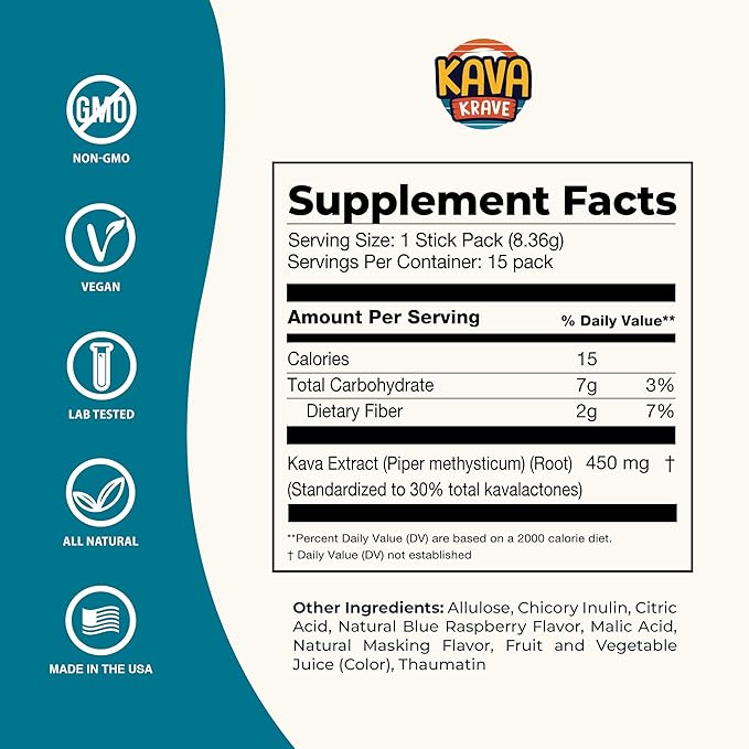 Citrus Berry Kava Drink Mix ??15 Pack for Natural Energy, Mood Support, Stress Relief & Nootropic Focus