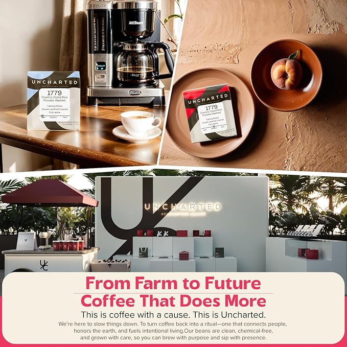 Single-Origin Organic Coffee Beans Gift Box, Light, Medium or Dark Roast Organic Whole Bean Coffee, 3 Pack Explorer, 1779 Costa Rica by Uncharted Coffee