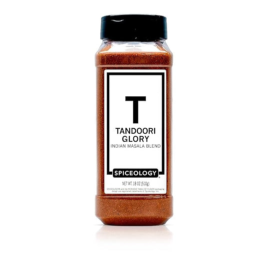 Spiceology - Tandoori Glory - Indian Masala Blend - Curry Spices and Seasonings - Use On: Chicken, Vegetables, Lamb, Marinades, Pork, Seafood, Nuts, Beef, Tofu - 18 oz