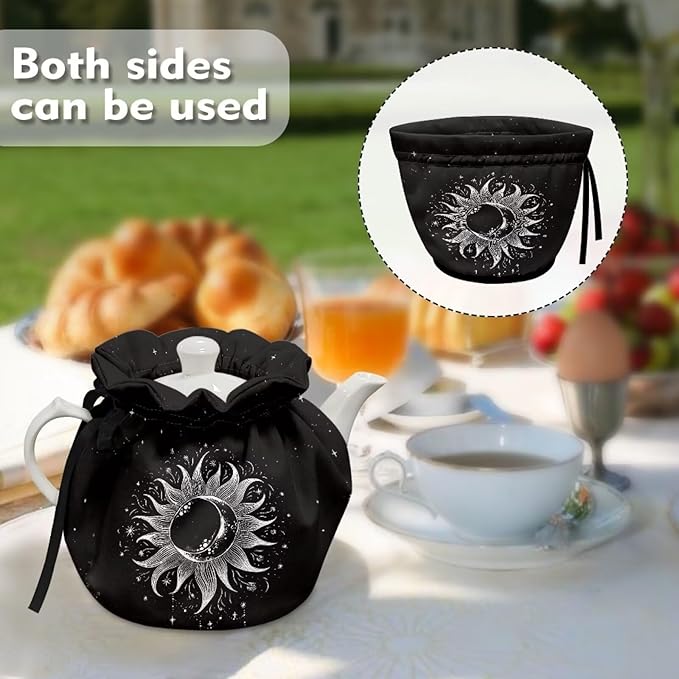 Gothic Sun Tea Cozy Kettle Dust Cover Large Tea Cosy Portable Easy to Clean Tea Pot Dust Cover Insulated Tea Cosy for Hotel Thicken Kettle Dust Cover for Kitchen, CZA18