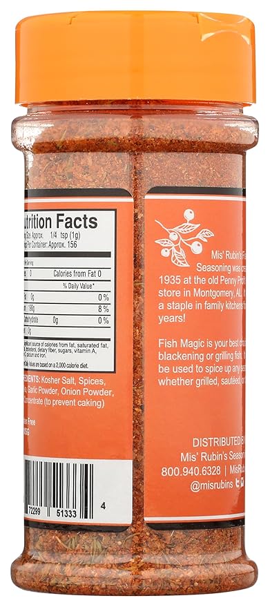 Magic Fish Seasoning, Cajun Seasoning, Savory, Spicy & Finger Licking Good ??Catfish, Bass, Salmon, Shrimp Seasoning ??Dry Rub For Fish & Seafood Seasoning for Paella, Jumbo, or A Fish Fry (5 oz)