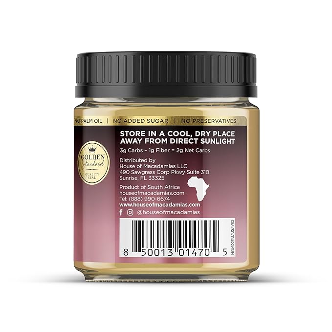 House of Macadamias Macadamia Nut Butter with Sea Salt - 8.8oz - No Added Sugar, No Palm Oil, Plant-based, No Artificial Ingredients