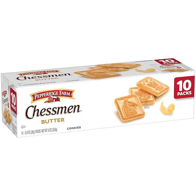 Pepperidge Farm Chessmen Butter Cookies, 0.9 Oz Snack Pack, 10 Pk
