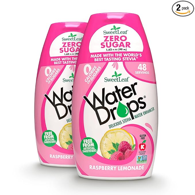 SweetLeaf Water Drops, Raspberry Lemonade ??Sugar-Free Water Enhancer Drops, Stevia & Monk Fruit Sweetener Water Flavoring, 1.62 Fl Oz (Pack of 2)
