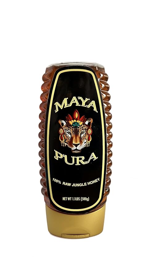 Maya Pura Raw Jungle Honey 1.1 lb Squeeze Bottle | Unfiltered, No Additives, Rainforest & Indigenous-Made