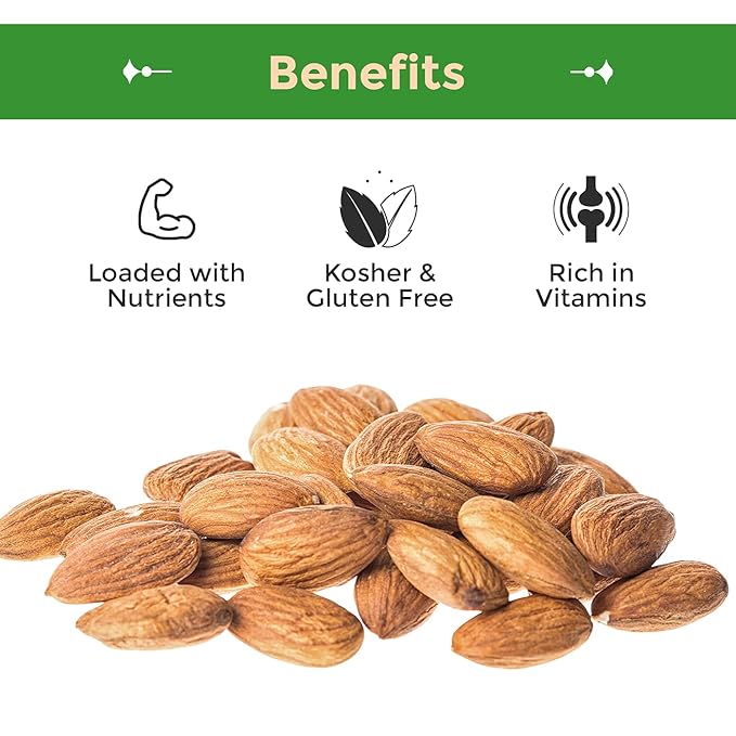 Sincerely Nuts Natural Raw Whole Almonds, Unsalted, No Shell Healthy Low Sodium Snack Plant Protein Kosher, Vegan, Gluten Free Bulk 3 (LB) Bag