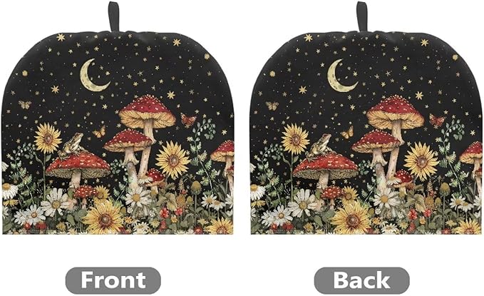 Mushrooms Moon Tea Cozy for Teapot Christmas Tea Cosy Dome Teapot Cover with Handle Dust Cover Kitchen Kettle Dust Cover Can Hung and Folded Decorative Kitchen for Easter竊뉰lack竊?"<div>