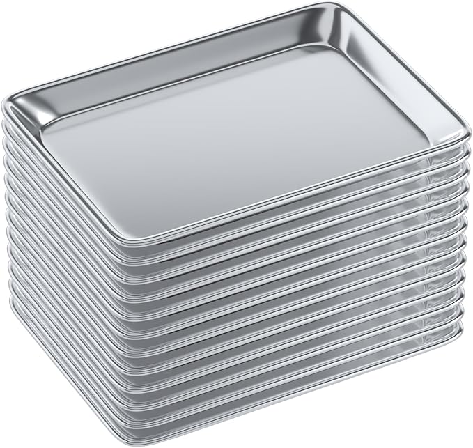 13 in. x 10 in. 19 Gauge Quarter size Aluminum Bun. / Sheet Pan. Pack of 12