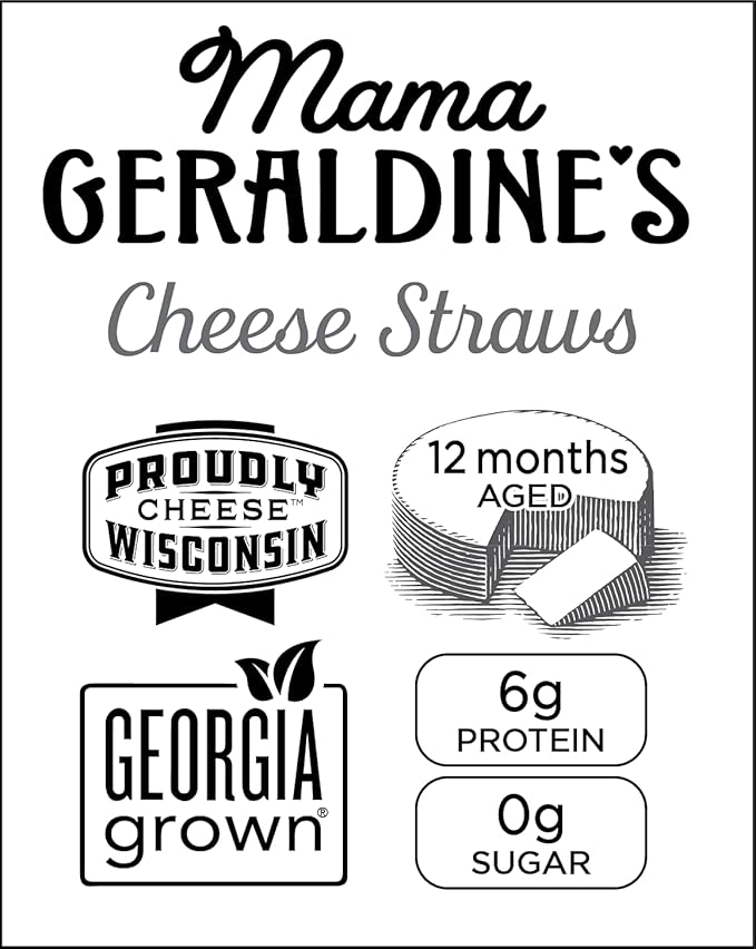Mama Geraldine's Chipotle Cheese Straws - 4.5 oz Box (1 Pack) - Spicy & Savory Baked Cheese Snacks
