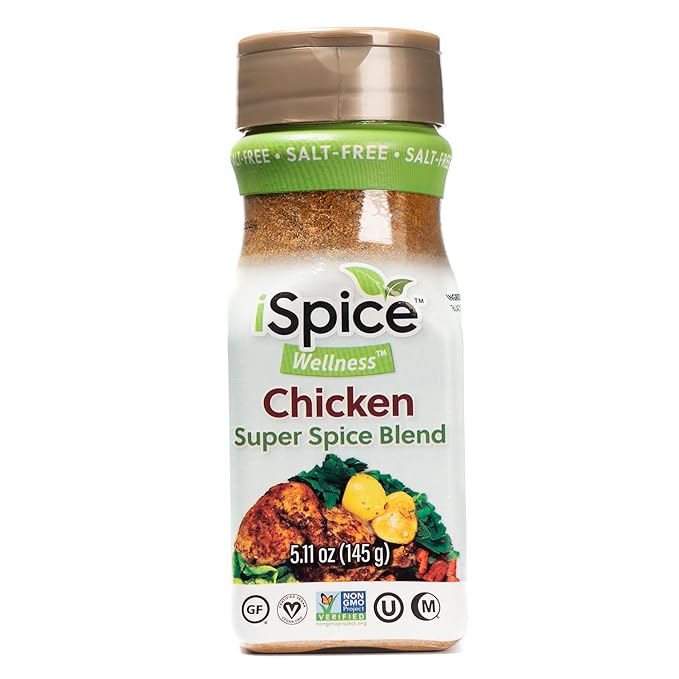 iSpice - Salt-Free | Sugar free | 100% Fat Free Pure Wellness Chicken Super Spice Blend | All Natural | Ready to use as is | No preparation is necessary