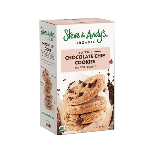 Steve & Andy?™s Deliciously Induldent Soft Bake Chocolate Chip Cookies ??Organic, Gluten Free, Non-Gmo, Nut Free, Wheat Free, Soy Free ??5.5 Oz, 1 Box (10 Cookies)