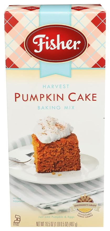 Fisher Harvest Pumpkin Cake Mix, 16.5 OZ (Pack of 1)