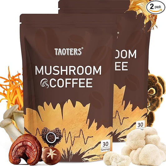 Mushroom Coffee | Enhanced Focus, Boosted Immunity, Improved Energy | 6 Adaptogenic Mushrooms: