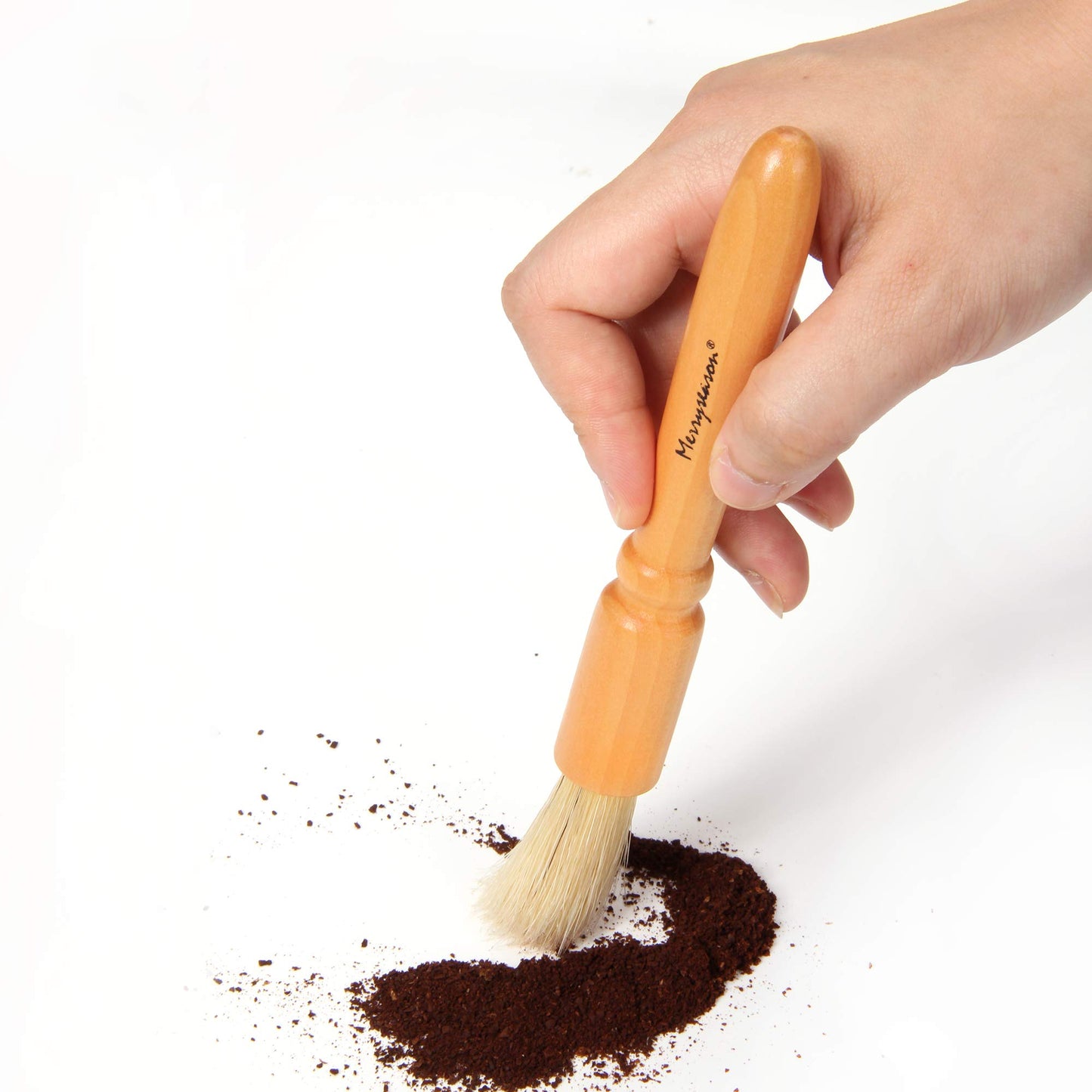 Coffee Grinder Cleaning Brush, Wood Handle & Natural Bristles Wood Dusting Espresso Brush