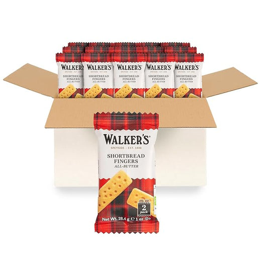 Walker's Shortbread Fingers, All-Butter Shortbread Cookies, 1 Oz Snack Packs (Pack of 150)
