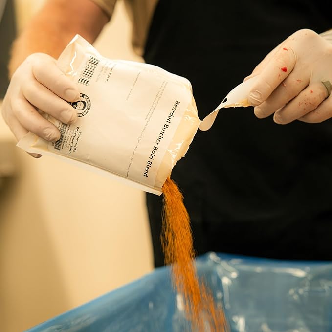 Bearded Butchers Bold Blend Seasoning, 13oz ??No MSG or Sugar ??For Up to 25 lbs of Meat ??Perfect for Jerky, Brats, Sausages, and More ??Primal Salt, Garlic, and Spice Flavor