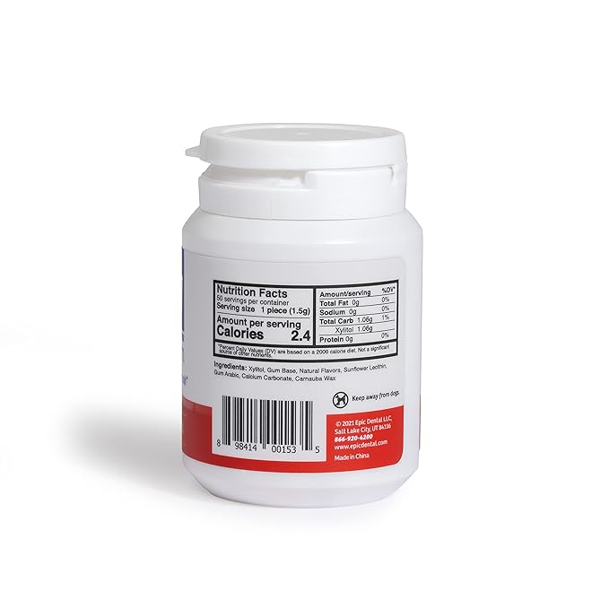 Epic 100% Xylitol Cinnamon Chewing Gum - Sugar Free, Aspartame Free Dental Gum - Supports Oral Health & Fresh Breath - 50 Pieces (Pack of 3)