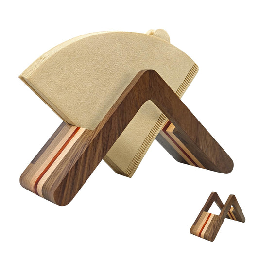 XIFOWE Wooden Coffee Filter Holder, #1#2#4 V60 Cone Coffee Filters