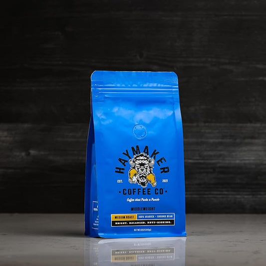 Haymaker Coffee, Medium Roast with Well-Rounded Flavor, Ground, 12 Ounce, Roasted in USA