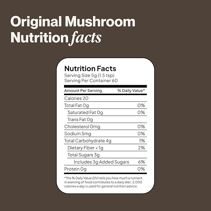 Morning Made Original Mushroom Latte Powder Mix | Organic Lion’s Mane, Chaga & Cordyceps Adaptogenic Blend, Caffeine-Free Coffee Alternative | Sweetened, Vegan, Gluten-Free, Low Sugar | 10.6oz (60 Serves)