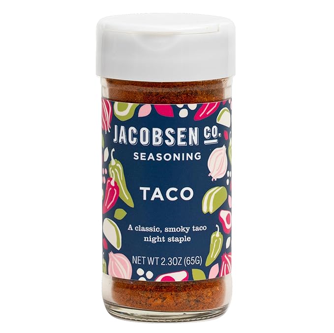 Jacobsen Salt Co. Taco Seasoning ??Sea Salt Soy-Free, Non-GMO, Gourmet Seasonings and Spices for Cooking, Made in USA, Real Salt Flakes ??2.3oz