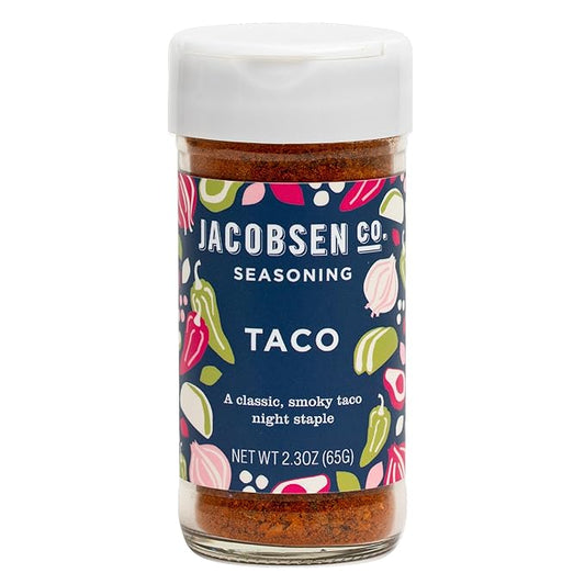 Jacobsen Salt Co. Taco Seasoning ??Sea Salt Soy-Free, Non-GMO, Gourmet Seasonings and Spices for Cooking, Made in USA, Real Salt Flakes ??2.3oz