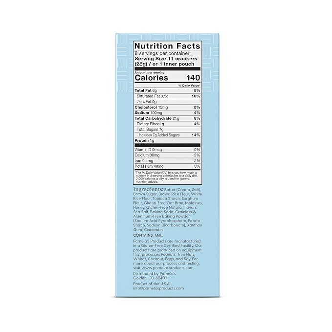 Pamela's Gluten Free Mini Graham Crackers, Honey, Pie Crust, S'mores & Snacks, 8-1 Ounce Bags (Pack of 6