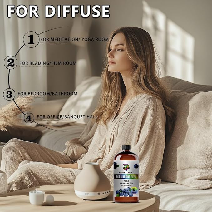 Blueberry Essential Oil (16 oz / 480 ml) ??Blueberry Oils for diffusers, humidifiers, Home Baths, Cleaning Products, Yoga, DIY Soaps and DIY Scented Candles