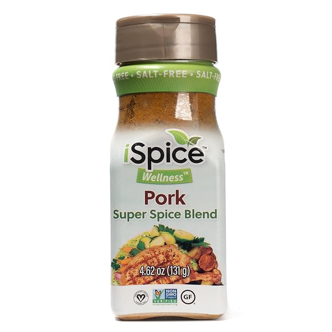 iSpice - Salt-Free | Sugar free | 100% Pure Wellness Pork Seasoning Fat Free Super Spice Blend | All Natural