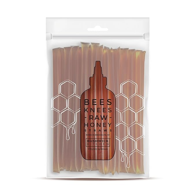 Bees Knees Clover Honey Sticks, 50 Sticks, 1tsp each, Paleo Friendly, Gluten Free Wildflower Honey Straws, Great Food Gifts or Food Gift Basket