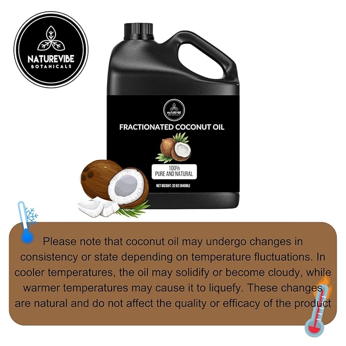 Naturevibe Botanicals Shea Nut Oil 32oz and Fractionated Coconut Oil 32oz | Oil Combo