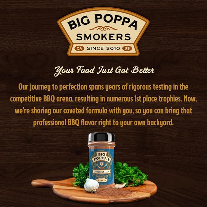 Big Poppa's Competition Stash Seasoning – Gluten-Free Spice Seasoning Mix for Pork, Chicken and even Vegetables for Cooking - Special Blend of Spices to Unleash BBQ Mastery (12 Oz)