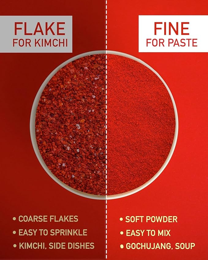 Taekyung Chili Powder For Paste (Fine, 5LB) - Korean Gochugaru. Red Pepper Spice Seasoning for Asian Food. MSG Free.