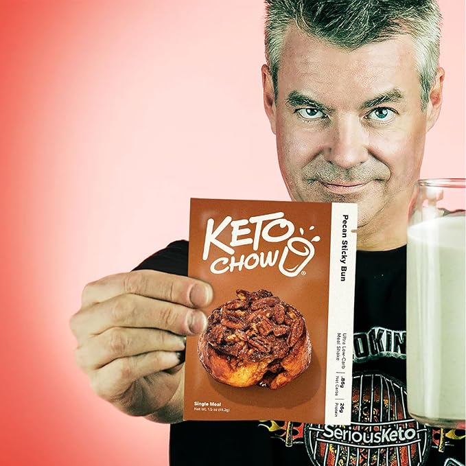 Keto Chow Pecan Sticky Bun | Keto Meal Replacement Shake Powder | Nutritionally Complete | Low Carb | Delicious Easy Meal Substitute | Protein Rich You Choose The Fat | 21 Meal Bulk Pack