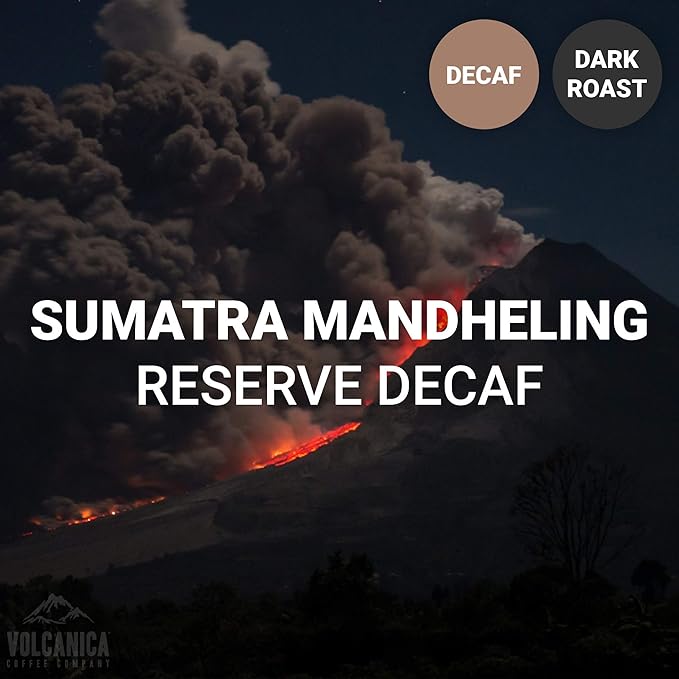 Sumatra Mandheling Decaf Coffee, Dark Roasted, Ground, Fresh Roasted, 5 lbs