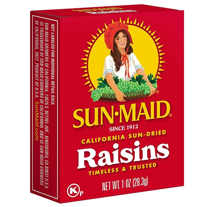 Sun-Maid California Sun-Dried Raisins - (6 Pack) 1 oz Snack-Size Box - Dried Fruit Snack - For Lunches, Back to School Snacks, and Natural Sweeteners