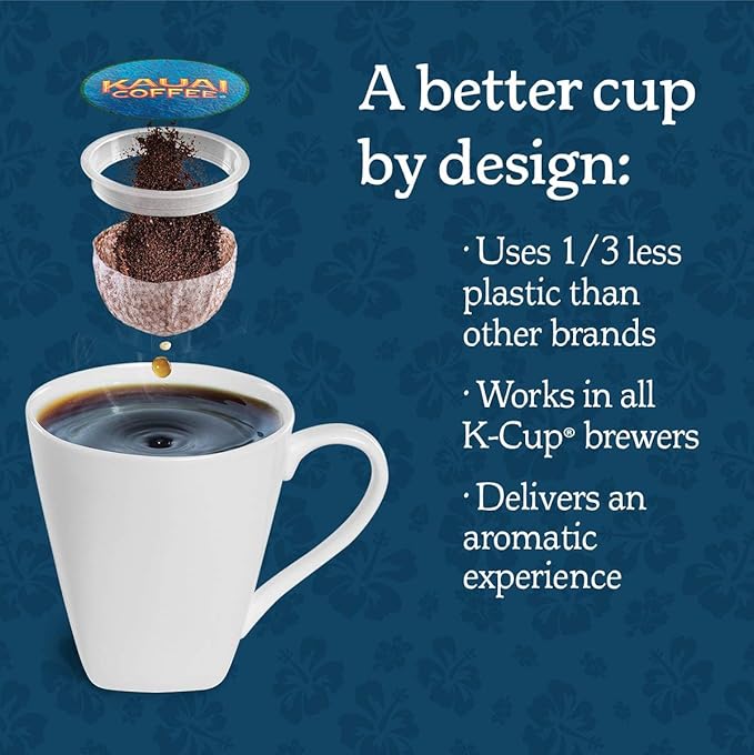 Kauai Coffee Single-Serve Pods, Na Pali Coast Dark Roast - Arabica Coffee from Hawaii’s Largest Coffee Grower, Compatible with Keurig K-Cup Brewers, 12 Count (Pack of 6)