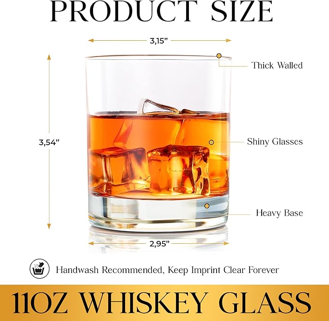 NewEleven Husband Birthday Gift - Meaningful Gift, Funny Keepsake For Husband, Him - Funny Gifts, Whiskey Present For Husbands From Wife, Her - Whiskey Glass