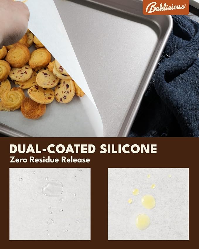 220 Pcs 9x13 In Parchment Paper Sheets, Baklicious Pre-Cut Non-Stick Parchment Baking Paper for Air Fryer, Oven, Bakeware, Steaming, Cooking Bread, Cupcake, Meat, Cookies