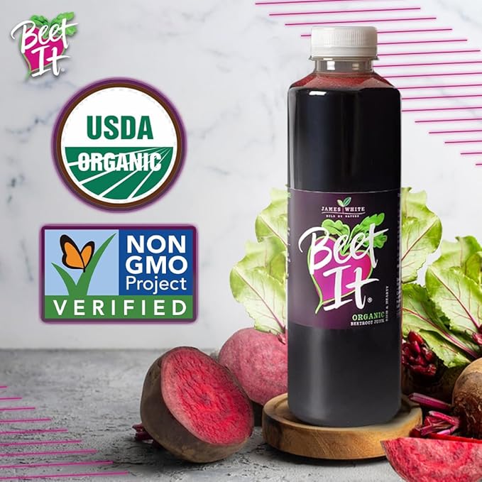 BEET IT Organic Beet Juice, 25.4 Fl.oz (6 Pack) | Non GMO, 100% Natural Organic Juice- Gluten Free, No Added Sugar, Not from Concentrate | Nutrient Packed Vegetable Juice