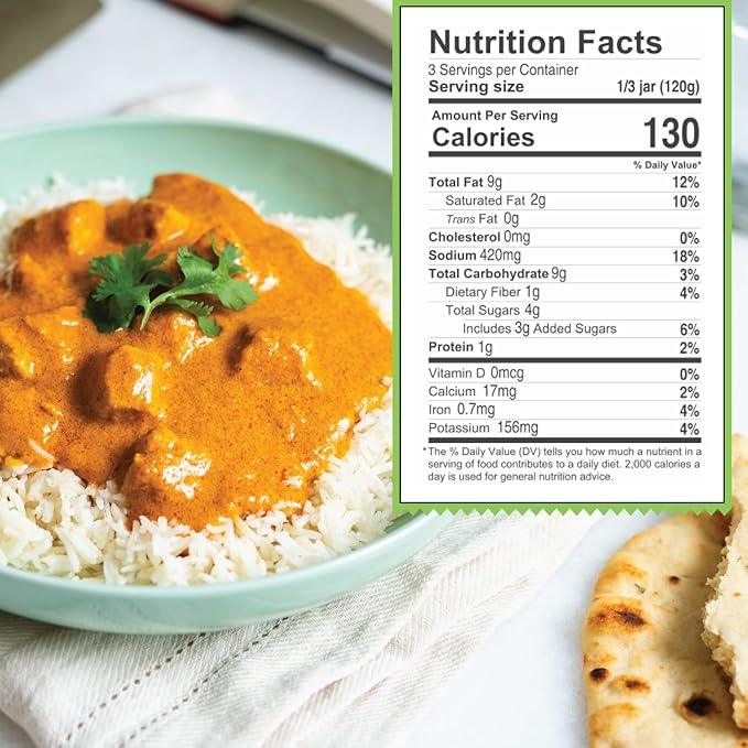 Khazana ORGANIC Butter Chicken Simmer Sauce - 12.7oz Jar | Non-GMO, Vegan, Gluten-Free, Kosher | Authentic Indian Meals Made Easy at Home!
