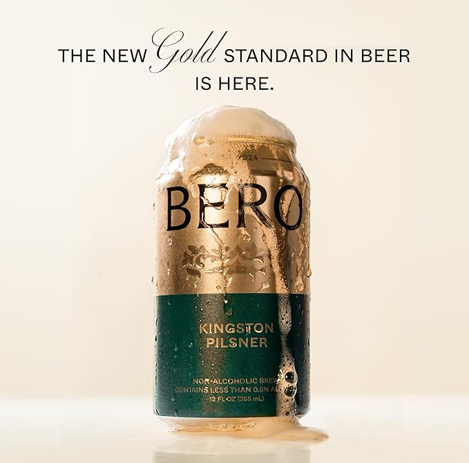 BERO Edge Hill Hazy IPA Non-Alcoholic Beer, 6-Pack Hoppy IPA-Style Craft Brew, NA Beer by Tom Holland, Bold and Hoppy Flavor, Alcohol Alternative Beverages for Any Occasion