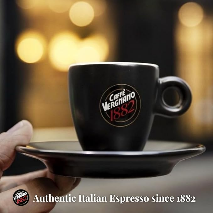 Caffe Vergnano 1882 Antica Bottega Whole Bean Arabica Medium Roast Espresso, 1.1 lbs Bag - Italian Coffee Beans with notes of Chocolate, Nuts & Caramel, Intensity 5/10-500g Bag