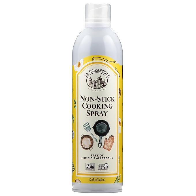 La Tourangelle, Non Stick Cooking Spray, Expeller Pressed Oil, Non Aerosol, For Neutral Flavor, Medium to High Heat, 13 Fl Oz
