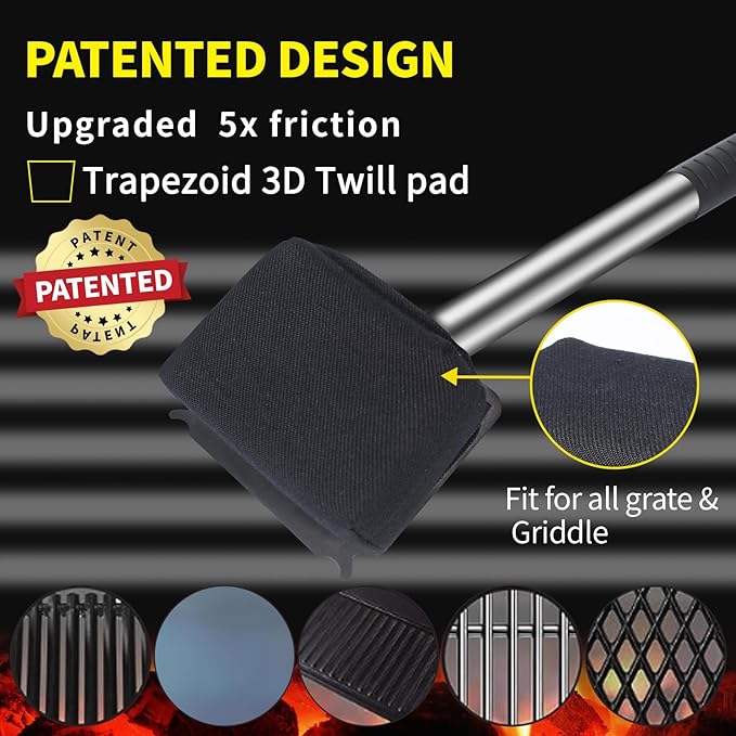 Steam Grill Brush Bristle Free,[Ultra Safe & Efficient] Grill Cleaner for Outdoor Grill,BBQ Replaceable Scraper Cleaning Head,Grill Brush BBQ Accessories,Gifts for Men/Dad ??,<div>