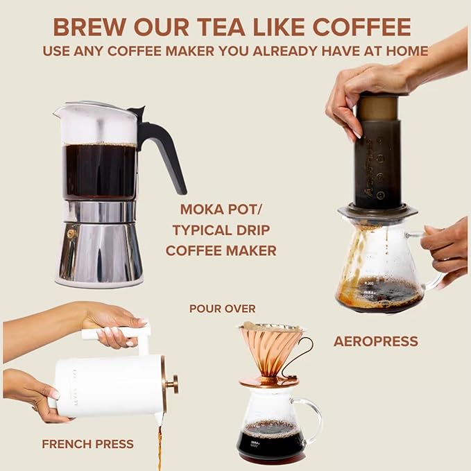 Tea Latte Sampler Kit by Teaspressa – Tasting Set with 4 Signature Organic Tea Blends & 4 Luxe Sugar Cubes – Black, Green, Rooibos Teas – Rose, Vanilla, London Fog – Gift Set