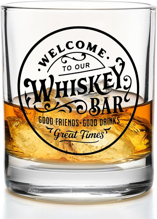 Whiskey Bar Glasses 10 oz, Whiskey Lovers Gifts, Whisky Gifts Old Fashioned Rocks Glasses for Women Men Drinking Scotch Bourbon Cocktail Liquor Vodka