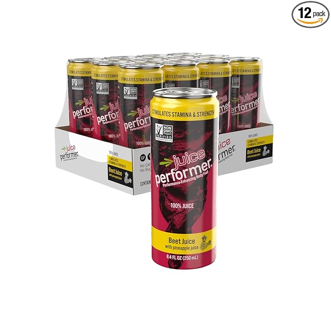 Juice Performer Beet Juice with Pineapple Juice - Natural Beetroot & Pineapple - Boosts Stamina, Strength & Muscle Recovery - Vegetable Juice, Superfood Athletic Fuel 8.4 Fl.Oz. (12 Pk)