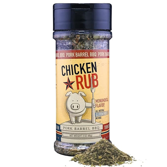 Pork Barrel BBQ Chicken Spice Rub | All-Purpose Seasoning and Spice Rub |Grilling Essentials, Perfect for Grilling, Smoking, or Cooking Wings, Chicken, Beef, Pork, Seafood, and More | Gluten-Free, No MSG, Zero Calorie, 3 oz