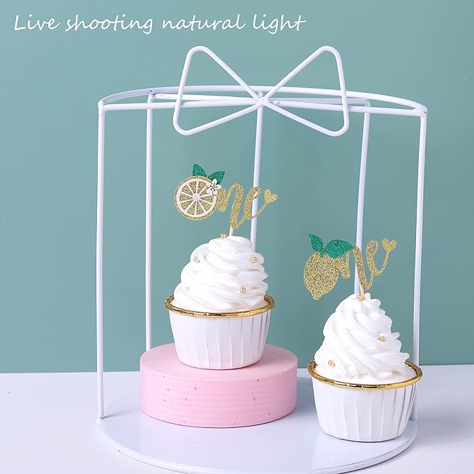 24 Pack First Birthday Cupcake Toppers Glitter Lemon One Cupcake Picks Summer Fruit Birthday Cake Decorations for Kids Boys Girls 1st Birthday Baby Shower Party Supplies??"<div>